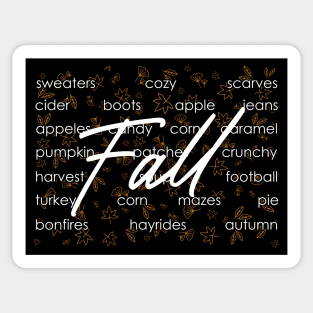 Funny Fall Words Autumn Thanksgiving Fall Graphic Thankful Sticker